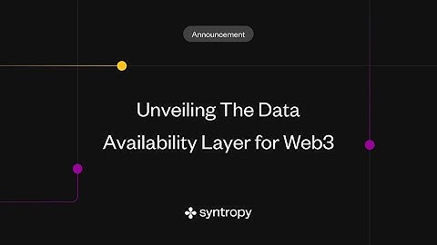 Syntropy Data Availability Layer