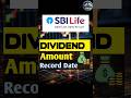 Sbi Life Dividend 2026 #shortsfeed #viral