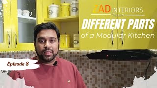 Different Parts of Modular Kitchen | Kitchen Storage Ideas | Ep8 | Home Design Show by ZAD Interiors