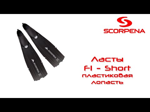 Видео: Ласты Scorpena F1 Short черные с черными калошами