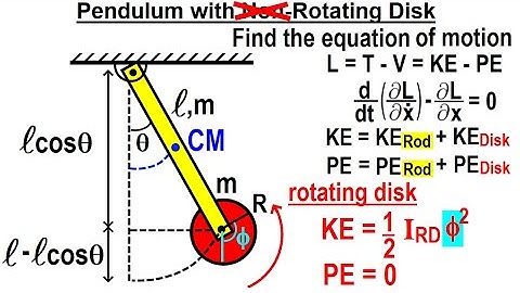 Physics 68 Lagrangian Mechanics (21 of 32) Pendulum with Rotating Disk