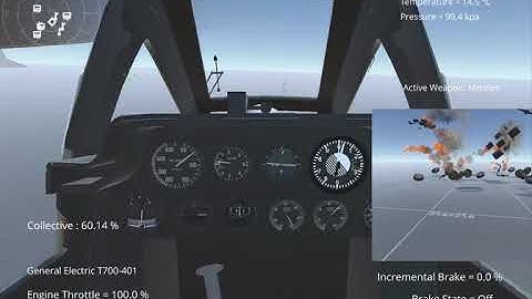 Silantro Unity3D Helicopter Simulator: Boeing AH-64 Apache Flight Test 2