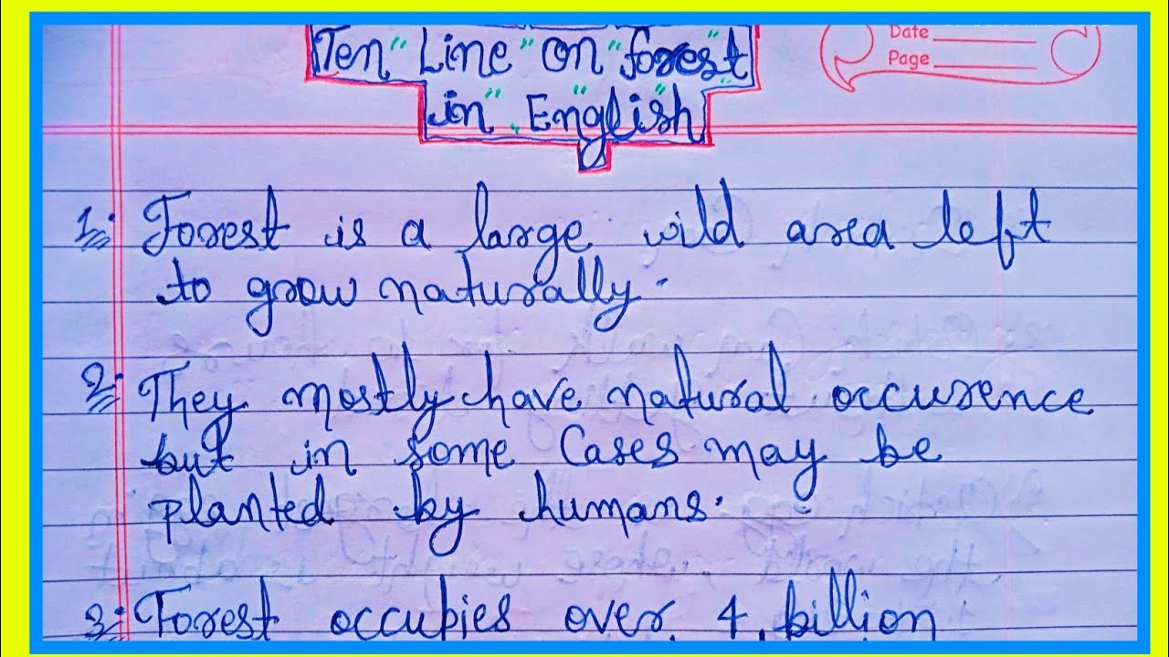 Ten line on forest in English essay |forest |Jungle par 10 line nibandh ...