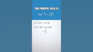 How to Find Principal Value of Tan Inverse of Negative Square Root 3 Inverse Trigonometry Class 12
