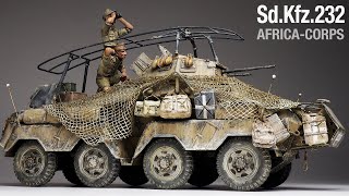 Sdkfz232 Africa-Corps - Part 2 - 135 Tamiya - Tank Model - Painting Weathering 