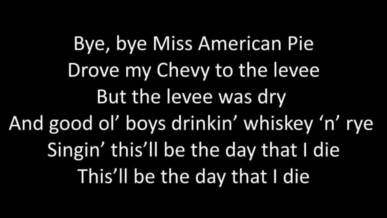 Timeflies American Pie Lyrics Youtube
