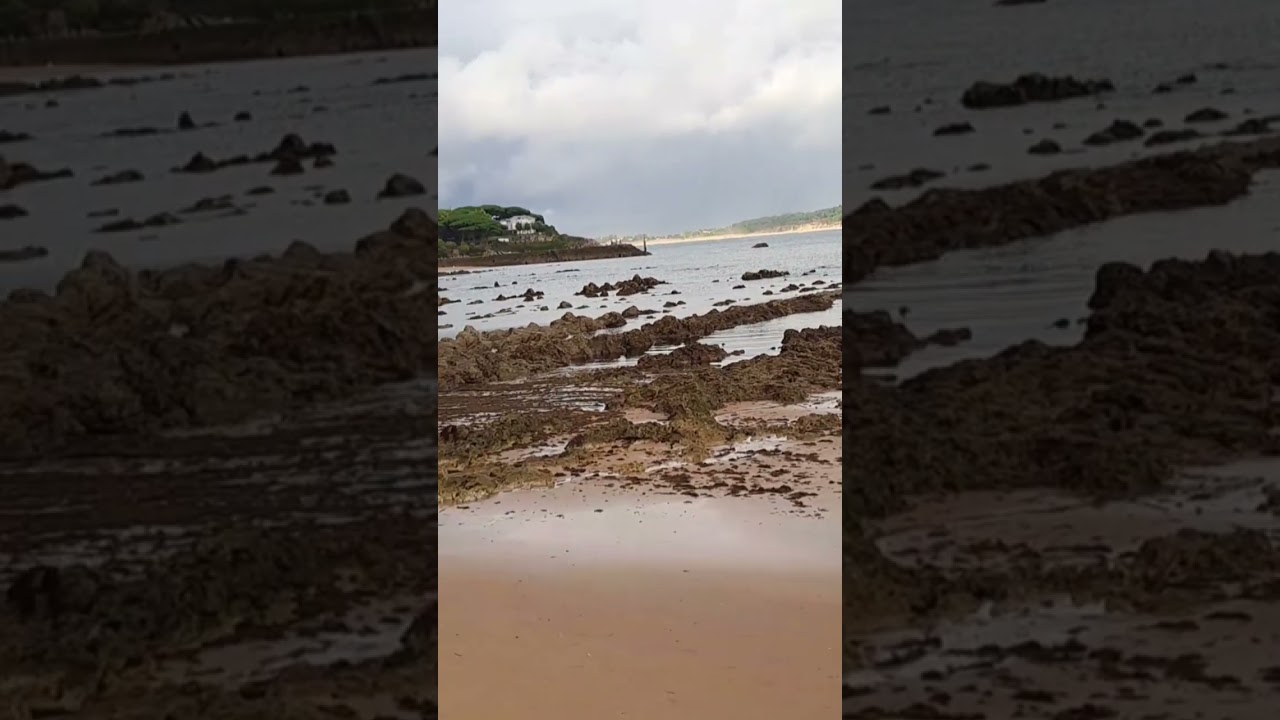 Isla de la Torre desde la Playa de los Bikinis en Santander.