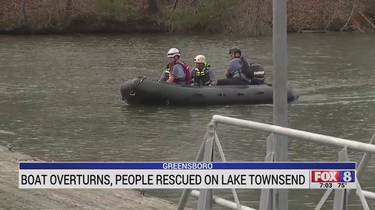 2 rescued on Lake Townsend in Greensboro after boat overturns