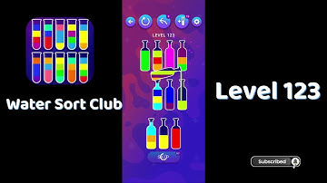 🎮 Water Sort Club Level 123 Walkthrough | Fun Liquid Sorting Game 💧 | SolutionGuruji