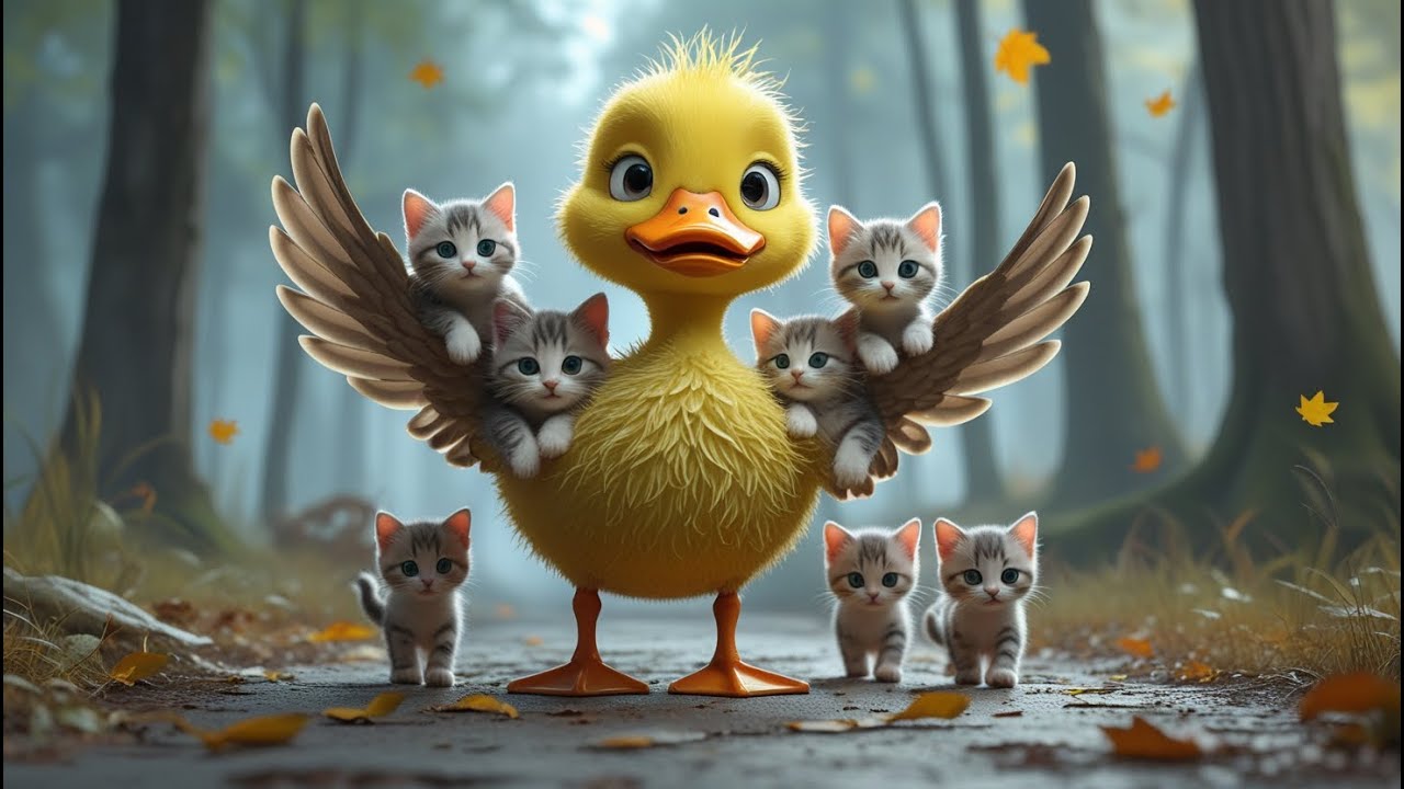 Forest Ducklings Befriend Lonely Kittens 🐥💛 | Heartwarming Animal Moments 