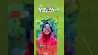 Aksi Cantik Si Neng Geulis Diva  timnas timnaaindonesia indonesia football shorts