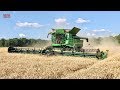 Big 45ft John Deere 745FD HydraFlex Draper Harvesting Wheat