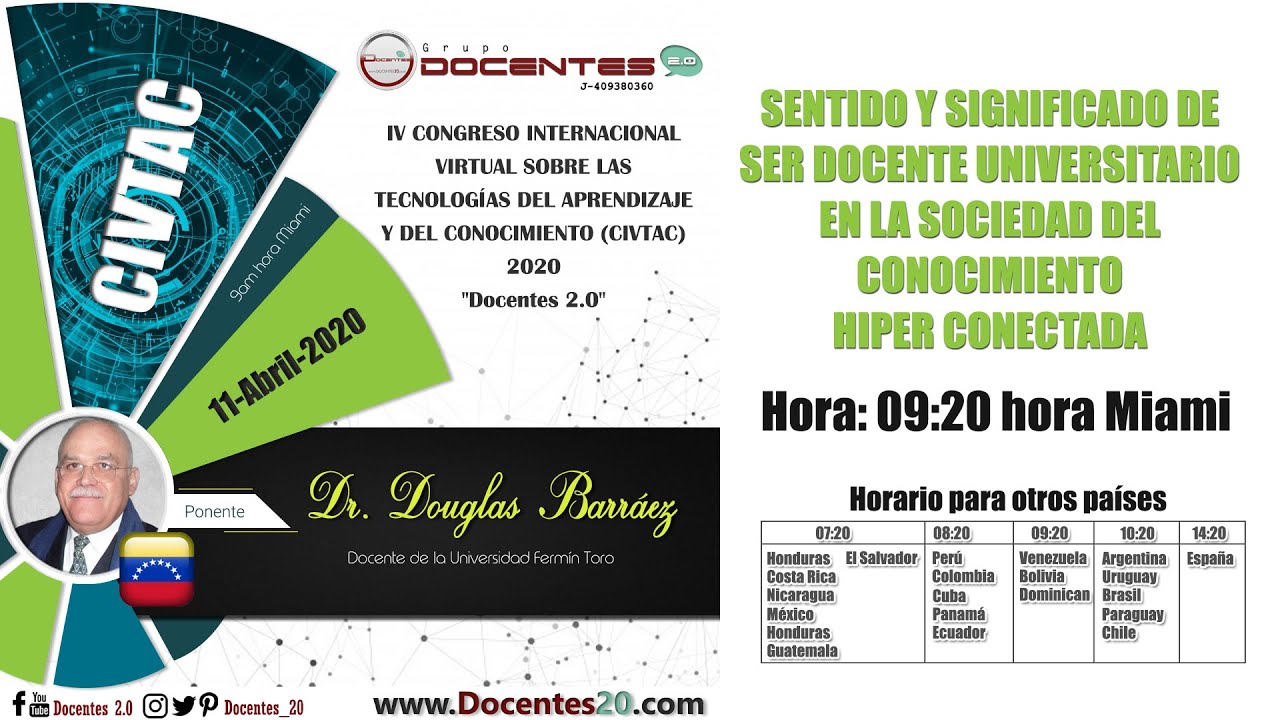 SENTIDO Y SIGNIFICADO DE SER DOCENTE  EN LA SOCIEDAD DEL CONOCIMIENTO HIPER CONECTADA | IV CIVTAC