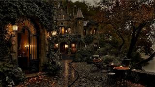 Rainy Evening Coffee at a Hidden Lakeside Manor | Cozy Dark Academia Ambience & Rain Sounds screenshot 5