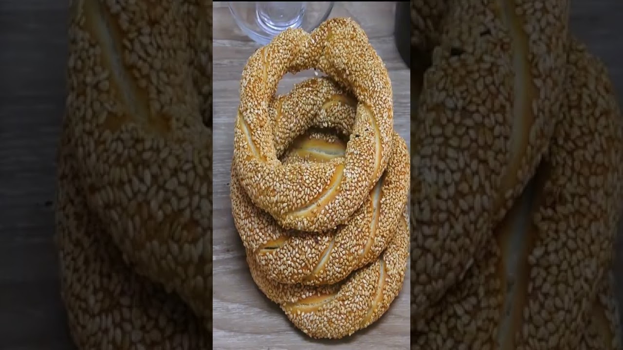 Turkish Simit Traditional Sesame Crispy Bread #Shorts