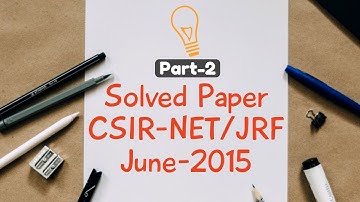 Solved Paper | CSIR-NET/JRF June-2015 | part 2 | Online Physics |