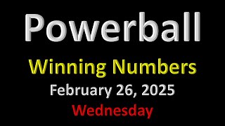 Powerball Winning Numbers 26-02-2025 | Powerball lucky numbers | Powerball prediction today