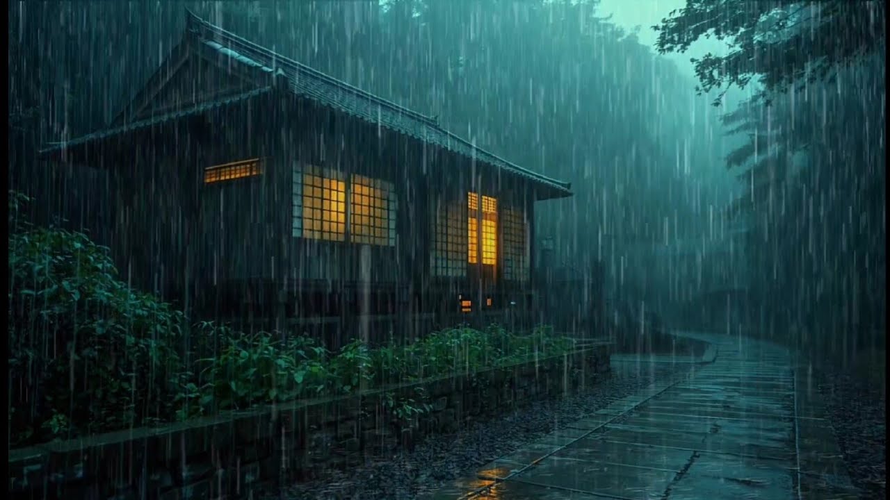 Stormy Night Rain 🌧️ | Quiet Cozy Cabin for Calming and Better Sleep
