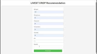 LIVEST CROP RECOMMENDATION SYSTEM PHASE 1