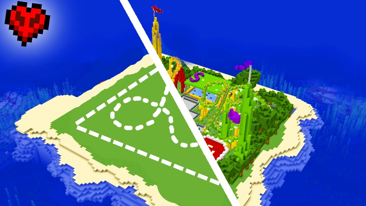 I built the MOST INSANE Theme park in Hardcore Minecraft - YouTube