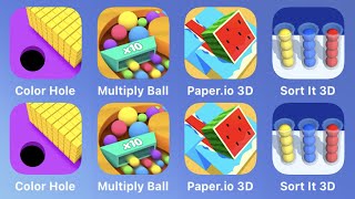 Color Hole, Multiply Ball, Paper.io 3D, Sort It 3D Mobile Color Game ASMR iOS,Android Gameplay screenshot 2