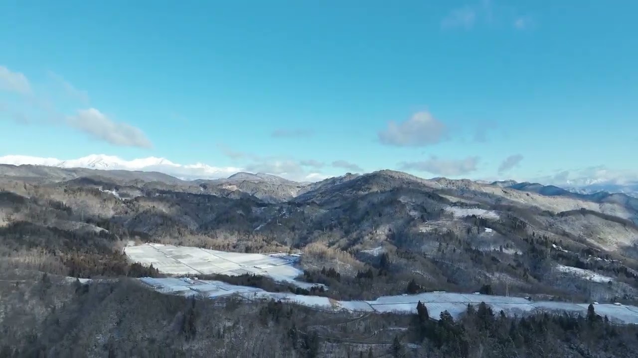 万平集落上空からの風景