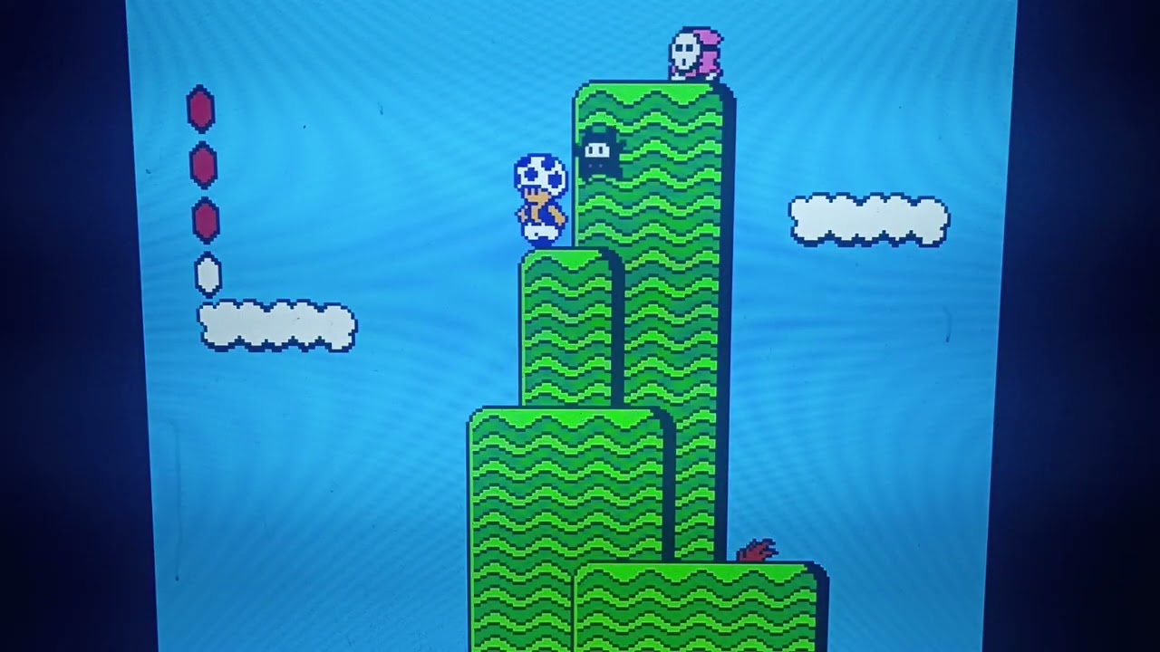 1988 Nintendo NES Super Mario Bros 2 Mario Madness world one level one as Toad  January 25th 2026