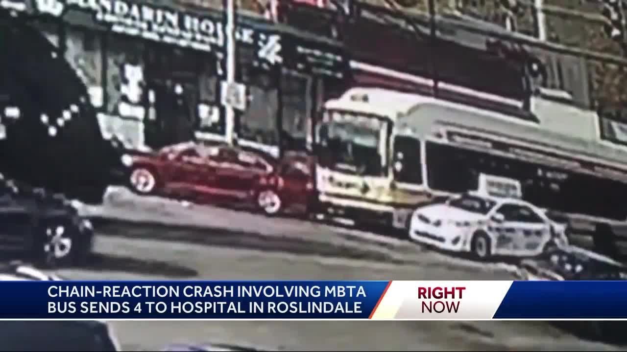 Video captures MBTA bus hitting car that was pushed into pedestrian ...