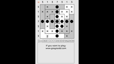 Grey is Odd - Today grids. Solution level 1 7X7 dated 07-03-2024 #logicpuzzles #logicgames  #games