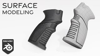 Surface Modeling with Subdivision - Blender 3D Modeling -  Plastic Part of AK Pistol Grip 🤔