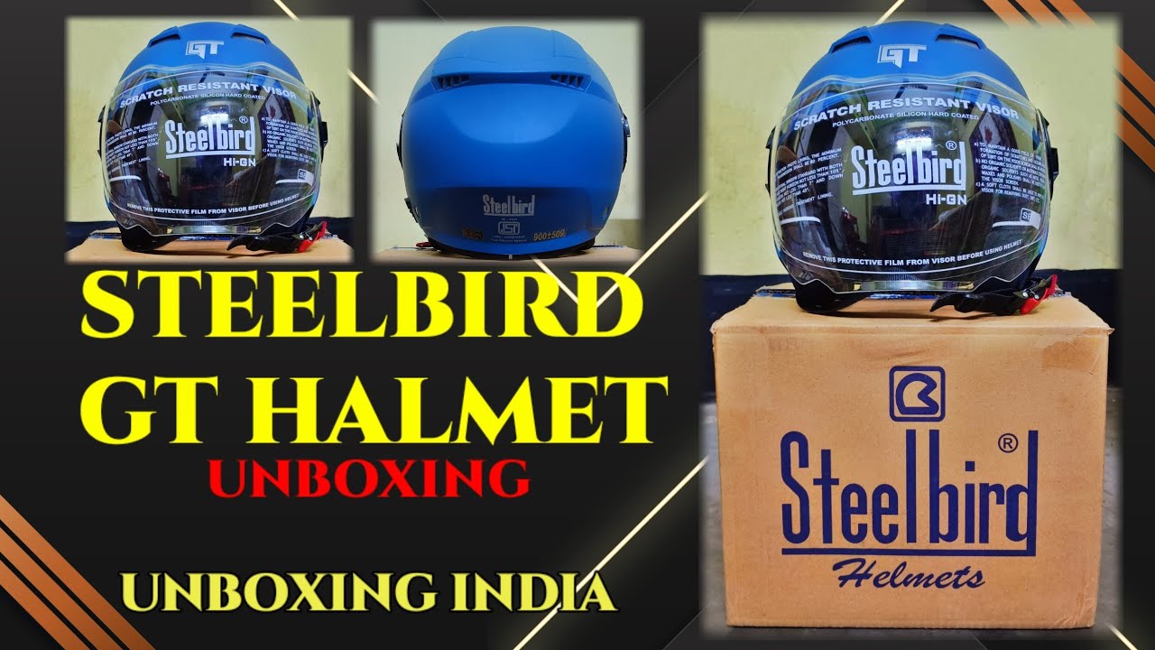 STEELBIRD GT DASHING ISI OPEN FACE HALMET FOR MEN & WOMEN (DASHING BLUE) 