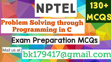 Problem solving through Programming In C || NPTEL Exam Preparation MCQs 2024||  #nptel #skumaredu