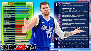 NBA 2K24 LUKA DONCIC BUILD  97 LAYUP + 96 MID RANGE + 96 STRENGTH + 26 HOF BADGES