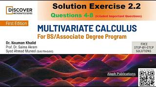 Multivariate Calculus | Exercise 2.2 (4 to 8) | Dr. Nauman Khalid | Partial Derivatives