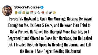 I Forced My Husband to Open Our Marriage Because He Wasn't Enough for Me. It's Been 5 Years, and ... Profile