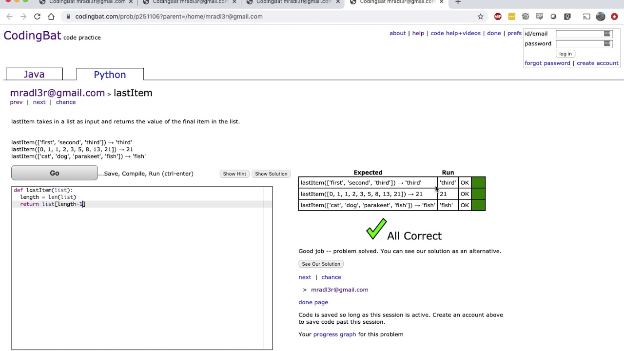 codingbat List Problems - YouTube