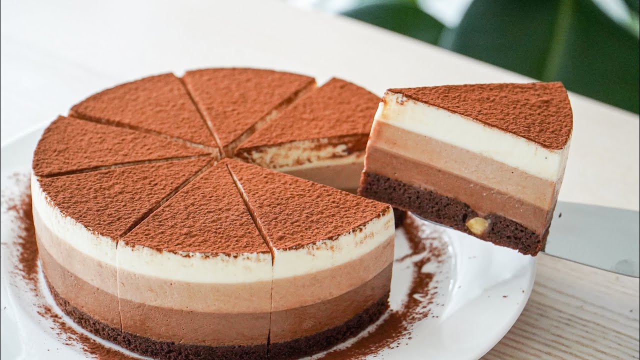 Rich And Fragrant Triple Chocolate Mousse Cake
