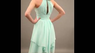 Sleeveless Beaded Halter Neck Short Chiffon Dress With Ruffles(Style ZP_101698)