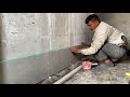 How to Build Staggered Ceramic Tiles on a Bathroom Wall Quickly and Accurately