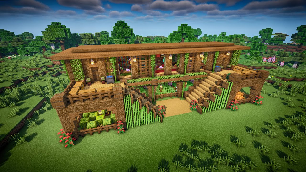 Minecraft: How To Build a Wooden Garden House - YouTube