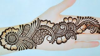 Easy arabic mehndi design for front hands||Simple flower henna designs||Easy Gol tikki mehndi design