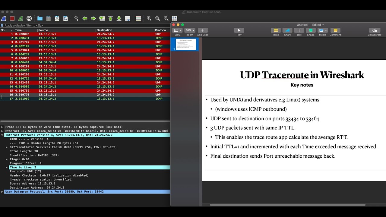 UDP Traceroute in Wireshark YouTube