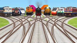 9 Trains Passing By Curved Branched📳 Railroad Tracks | metro train videos indian railways screenshot 1