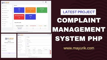 Complaint management system project in php | Complaint management software | PHP Source Code