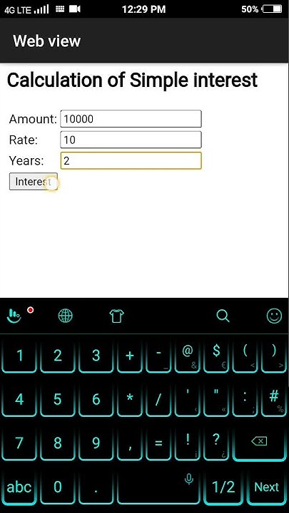 Calculation of simple interest by user input in javascript ...