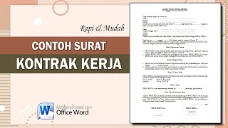 Contoh Surat Kontrak Kerja || Kontrak Kerja