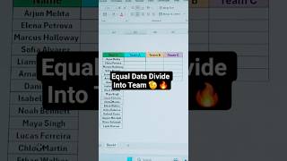 Data को equally Team में कैसे Divide करें ?| How To Equal Data Divide Into Teams #shorts #wrapcols