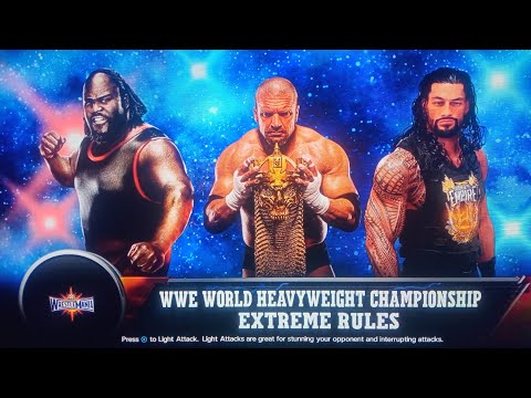 WWE 2K24 ROAD TO GLORY: HHH vs ROMAN REIGNS vs MARK HENRY WRESTLEMANIA HIGHLIGHTS | FEELIN THE MODE