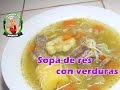 Receta del día: Sopa de res con verduras | Cocinando con Marilin