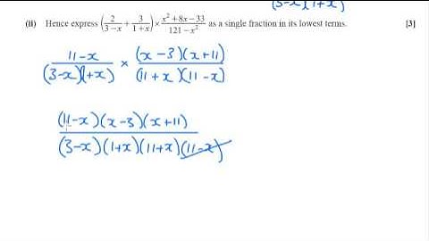 OCR C4 June 2015 q1ii - Rational Functions/Algebraic Fractions